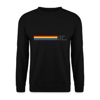 Love and Peace Rainbow Flag Motif - Unisex Sweatshirt - black - Front - Alina (178cm) & Michal (187cm)