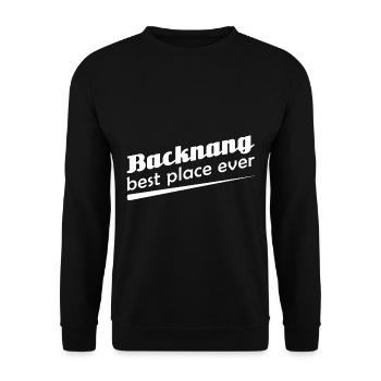 Backnang - Stadt best place ever - Unisex Pullover - Schwarz - Vorne - Alina (178cm) & Michal (187cm)