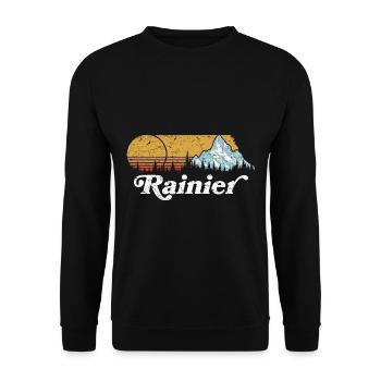 Mount Rainier Nationla Park Washington Berge - Unisex Pullover - Schwarz - Vorne - Alina (178cm) & Michal (187cm)