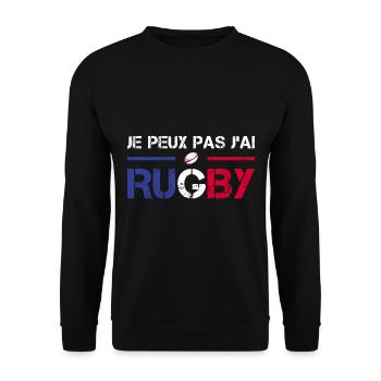 Je Peux Pas J'ai Rugby Joueur Maillot France Rugby - Unisex Pullover - Schwarz - Vorne - Alina (178cm) & Michal (187cm)