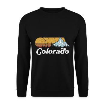 Colorado State USA Berge Wandern Urlaub retro - Unisex Pullover - Schwarz - Vorne - Alina (178cm) & Michal (187cm)