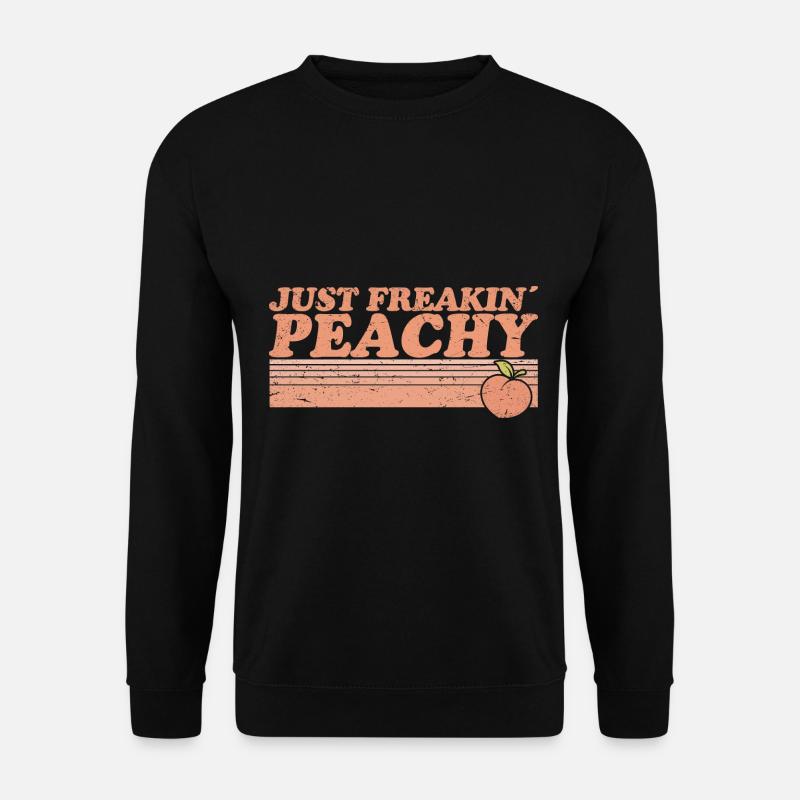 just peachy - Pfirsich Frucht Spruch - Unisex Pullover - Schwarz