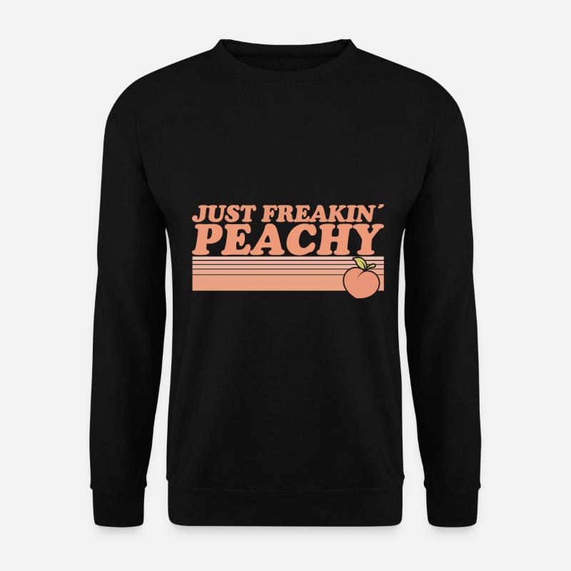 just peachy - peach fruit saying - Unisex Sweatshirt - black