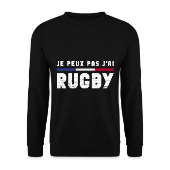 Je Peux Pas J'ai Rugby Joueur Maillot France Rugby - Unisex Pullover - Schwarz - Vorne - Alina (178cm) & Michal (187cm)