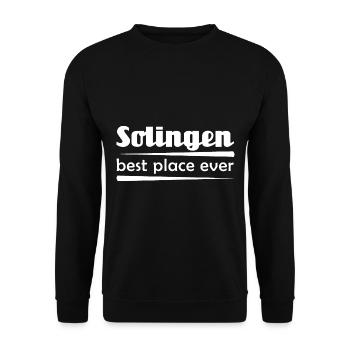 Solingen - Stadt best place ever - Unisex Pullover - Schwarz - Vorne - Alina (178cm) & Michal (187cm)