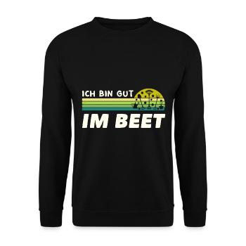 Gärtner Ich Bin Gut Im Beet - Unisex Pullover - Schwarz - Vorne - Alina (178cm) & Michal (187cm)
