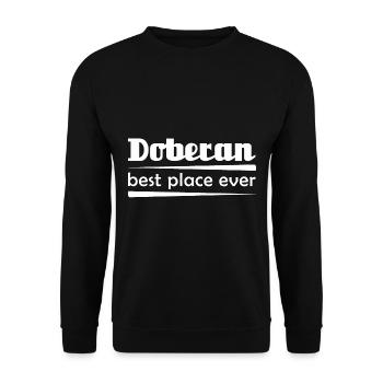 Doberan - Stadt best place ever - Unisex Pullover - Schwarz - Vorne - Alina (178cm) & Michal (187cm)