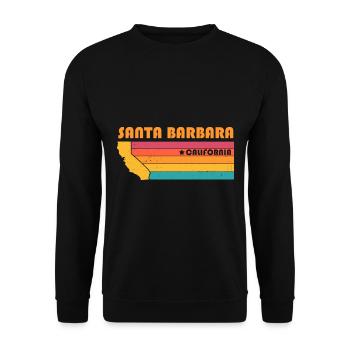 Santa Barbara Californien Surfer Sommer Retro - Unisex Pullover - Schwarz - Vorne - Alina (178cm) & Michal (187cm)