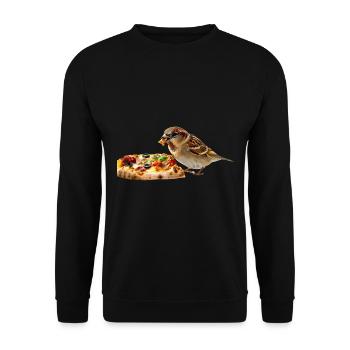 Finch Bird - Unisex Pullover - Schwarz - Vorne - Alina (178cm) & Michal (187cm)