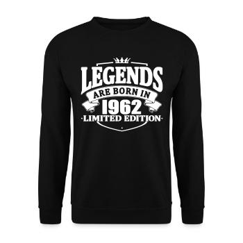 legenden sind im 1962 geboren - Unisex Pullover - Schwarz - Vorne - Alina (178cm) & Michal (187cm)