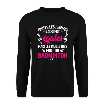 les meilleures font du badminton - Sweat-shirt Unisexe - noir - Devant - Alina (178cm) & Michal (187cm)