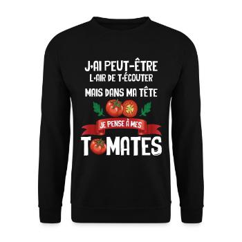 Jardinier Humour Planter Des Tomates Cadeau Jardin - Sweat-shirt Unisexe - noir - Devant - Alina (178cm) & Michal (187cm)