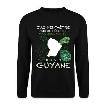 Message Guyane Idée Cadeau - Sweat-shirt Unisexe - noir - Devant - Alina (178cm) & Michal (187cm)