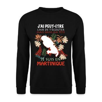 La Martinique Humour Tropical Et Passion - Sweat-shirt Unisexe - noir - Devant - Alina (178cm) & Michal (187cm)