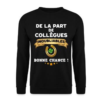 Collègues inoubliables Bonne Chance Cadeau Départ - Sweat-shirt Unisexe - noir - Devant - Alina (178cm) & Michal (187cm)