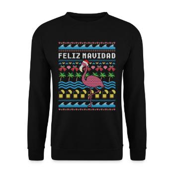 Feliz Navidad Ugly Christmas - Unisex Sweatshirt - black - Front - Alina (178cm) & Michal (187cm)