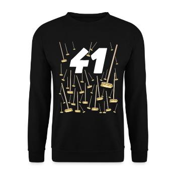 41 brooms humor birthday man or woman - Unisex Sweatshirt - black - Front - Alina (178cm) & Michal (187cm)
