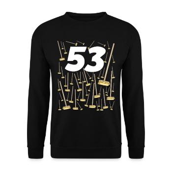 53 funny birthday humor brooms 53 years - Unisex Sweatshirt - black - Front - Alina (178cm) & Michal (187cm)