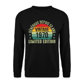 généraux depuis 53 ans, 53e anniversaire Original - Sweat-shirt Unisexe - noir - Devant - Alina (178cm) & Michal (187cm)