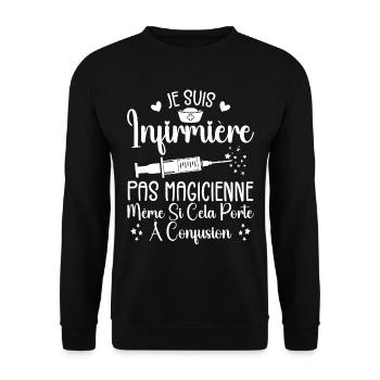 Krankenschwester Humor - Krankenschwester Geschenk - Unisex Pullover - Schwarz - Vorne - Alina (178cm) & Michal (187cm)