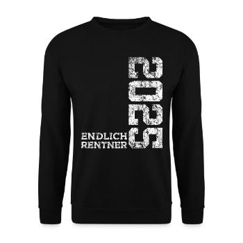 ENDLICH RENTNER 2025 - Unisex Pullover - Schwarz - Vorne - Alina (178cm) & Michal (187cm)