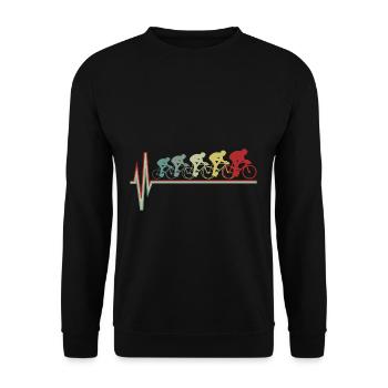 Vélo de course cadeau de vélo de course T-shirt course cycliste - Sweat-shirt Unisexe - noir - Devant - Alina (178cm) & Michal (187cm)