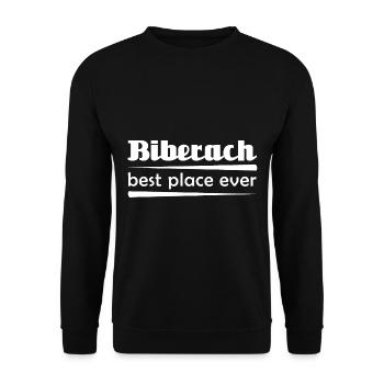 Biberach - Stadt best place ever - Unisex Pullover - Schwarz - Vorne - Alina (178cm) & Michal (187cm)