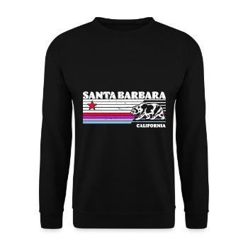 Santa Barbara California Sonnenuntergang Retro - Unisex Pullover - Schwarz - Vorne - Alina (178cm) & Michal (187cm)