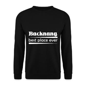 Backnang - Stadt best place ever - Unisex Pullover - Schwarz - Vorne - Alina (178cm) & Michal (187cm)