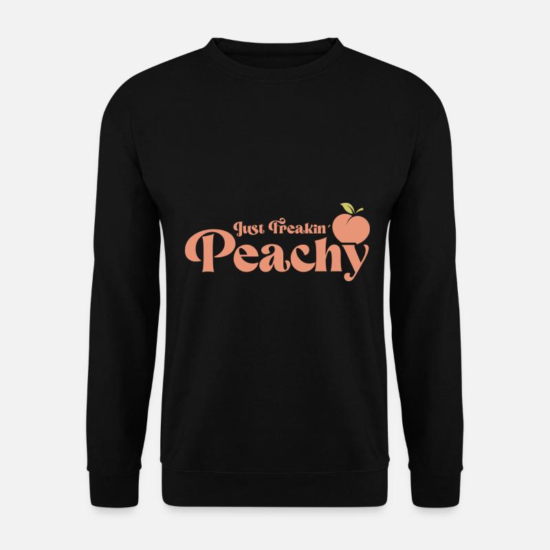 just peachy - Pfirsich Frucht Spruch - Unisex Pullover - Schwarz
