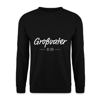 Grandfather Est. 2025 – Proud Grandpa since 2025 - Unisex Sweatshirt - black - Front - Alina (178cm) & Michal (187cm)