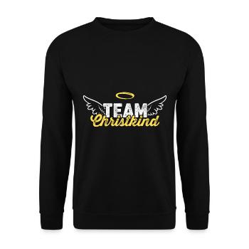 Team Christkind - Unisex Pullover - Schwarz - Vorne - Alina (178cm) & Michal (187cm)