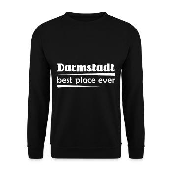Darmstadt - Stadt best place ever - Unisex Pullover - Schwarz - Vorne - Alina (178cm) & Michal (187cm)