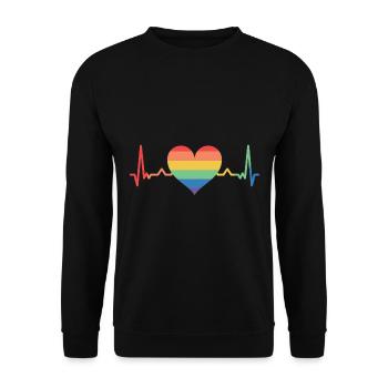 Drôle gay Pride Lesbian Pride Ok To Be Gay - Sweat-shirt Unisexe - noir - Devant - Alina (178cm) & Michal (187cm)