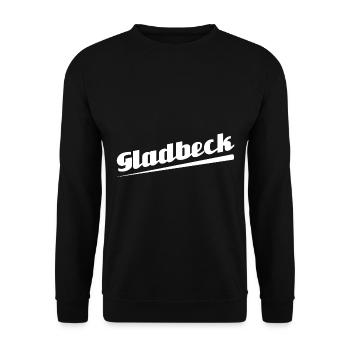 Gladbeck - Textdesign mit Stadtnamen - Unisex Pullover - Schwarz - Vorne - Alina (178cm) & Michal (187cm)