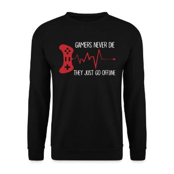 jeu nerd gaming console de jeux vidéo jeux entreprise - Sweat-shirt Unisexe - noir - Devant - Alina (178cm) & Michal (187cm)