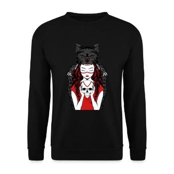 Loup-garou femme tête de mort Cadeau - Sweat-shirt Unisexe - noir - Devant - Alina (178cm) & Michal (187cm)