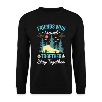 Cadeau de voyage aventure vacances montagnes - Sweat-shirt Unisexe - noir - Devant - Alina (178cm) & Michal (187cm)