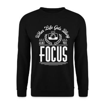 photography photographer photography photo video photographer - Unisex Sweatshirt - black - Front - Alina (178cm) & Michal (187cm)