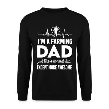 Vater Landwirt Bauer Bauernhof Traktor Geschenk - Unisex Pullover - Schwarz - Vorne - Alina (178cm) & Michal (187cm)