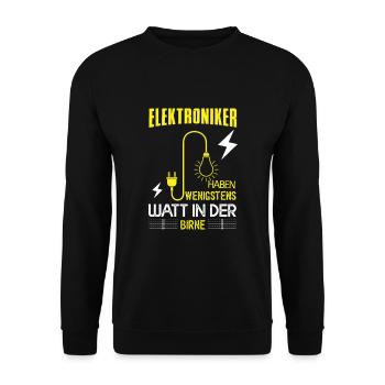 Elektroniker Elektroinstallateur Handwerker Strom - Unisex Pullover - Schwarz - Vorne - Alina (178cm) & Michal (187cm)