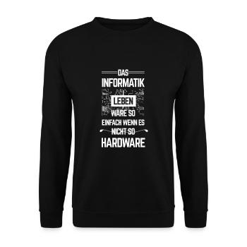 Informatik Programierer Computer PC Geschenk - Unisex Pullover - Schwarz - Vorne - Alina (178cm) & Michal (187cm)