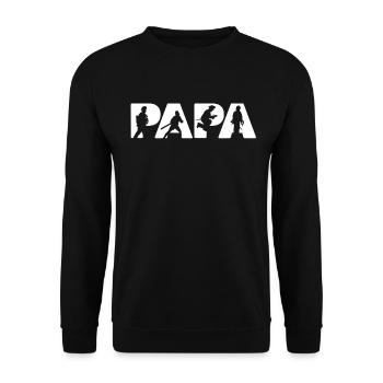 Firefighter Dad T Shirt, Funny Firefighter Papa Fa - Unisex Sweatshirt - black - Front - Alina (178cm) & Michal (187cm)