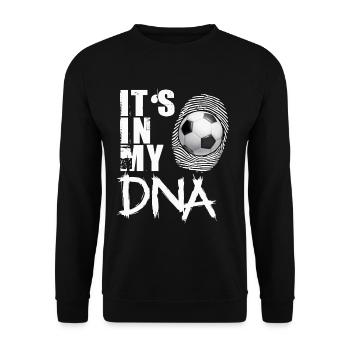 Soccer It's In My DNA Funny Soccer Player Gift - Unisex Sweatshirt - black - Front - Alina (178cm) & Michal (187cm)