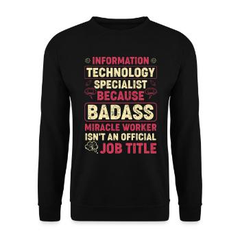 Information Technologie Spezialist IT Computer - Unisex Pullover - Schwarz - Vorne - Alina (178cm) & Michal (187cm)