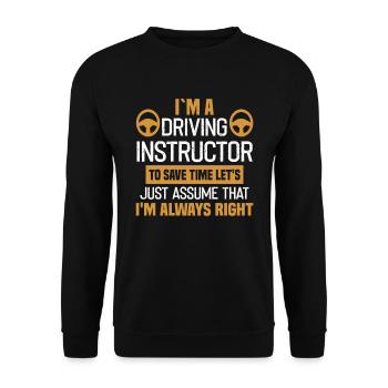 Driving instructor driving school car driving license traffic - Unisex Sweatshirt - black - Front - Alina (178cm) & Michal (187cm)