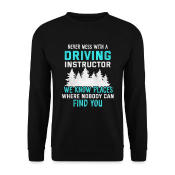 Instructeur de conduite école de conduite voiture permis de conduire - Sweat-shirt Unisexe - noir - Devant - Alina (178cm) & Michal (187cm)