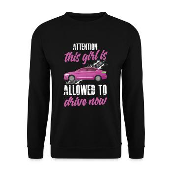 Driving instructor driving school car driving license traffic - Unisex Sweatshirt - black - Front - Alina (178cm) & Michal (187cm)