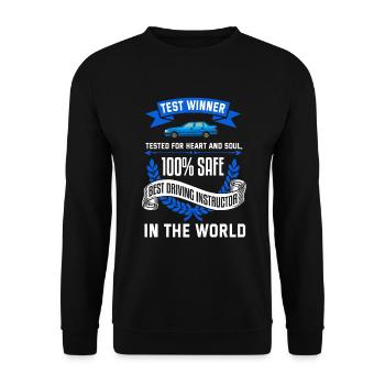 Fahrlehrer Fahrschule Auto Führerschein Verkehr - Unisex Pullover - Schwarz - Vorne - Alina (178cm) & Michal (187cm)