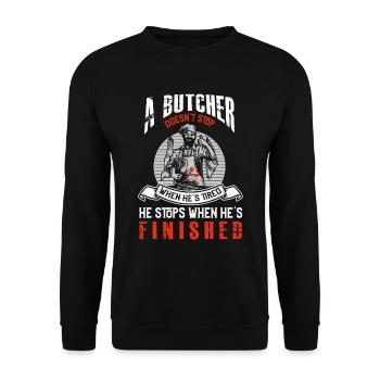 Boucherie boucherie viande saucisse profession de boucherie - Sweat-shirt Unisexe - noir - Devant - Alina (178cm) & Michal (187cm)